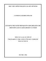 xây dựng nhà nước pháp quyền cộng hòa dân chủ nhân dân Lào của dân, do dân và vì dân