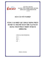 NÂNG CAO HIỆU QUẢ HOẠT ĐỘNG PHÁT HÀNH VÀ THANH TOÁN THẺ TẠI NGÂN HÀNG TMCP PHÁT TRIỂN TP.HCM (HDBANK)