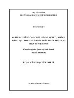 giải pháp nâng cao chất lượng dịch vụ khách hàng tại công ty cổ phần phát triển thể thao điện tử việt nam