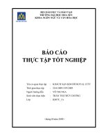 Báo cáo thực tập tại khách sạn Kim đô Royal City