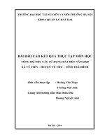 BÁO CÁO KẾT QUẢ THỰC TẬP MÔN HỌCTỔNG HỘ NHU CẦU SỬ DỤNG ĐẤT ĐẾN NĂM 2020XÃ VŨ TIẾN – HUYỆN VŨ THƯ – TỈNH THÁI BÌNH
