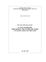 Đề cương môn học Đường lối đổi mới theo định hướng xã hội chủ nghĩa của Đảng