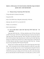 TỔNG QUAN về NGÂN HÀNG THƯƠNG mại cổ PHẦN QUỐC dân  CHI NHÁNH HUỄ