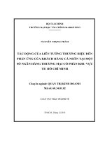tác động của liên tưởng thương hiệu đến phản ứng của khách hàng cá nhân tại một số ngân hàng thương mại cổ phần khu vực tp  hồ chí minh