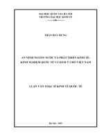 An ninh nguồn nước và phát triển kinh tế kinh nghiệm quốc tế và hàm ý cho việt nam 