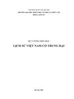 ĐỀ CƯƠNG MÔN HỌC LỊCH SỬ VIỆT NAM CỔ TRUNG ĐẠI