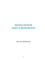 BÀI GIẢNG CHUYÊN ĐỀ SINH LÝ BỆNH HÔ HẤP