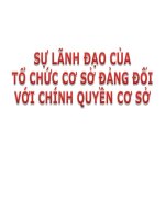 Bài giảng lý luận và nghiệp vụ công tác đảng   bài 13  sự lãnh đạo của tổ chức cơ sở đảng đối với chính quyền cơ sở