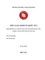 HIỆP ĐỊNH ĐỐI TÁC THƯƠNG MẠI XUYÊN THÁI BÌNH DƯƠNG (TPP) CƠ HỘI VÀ THÁCH THỨC ĐỐI VỚI VIỆT NAM