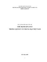 ĐỀ CƢƠNG MÔN HỌC TÍN CHỈ CHẾ ĐỘ RUỘNG ĐẤT TRONG LỊCH SỬ CỔ TRUNG ĐẠI VIỆT NAM