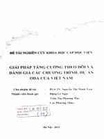 giải pháp tăng cường theo dõi và đánh giá các chương trình dự án oda của việt nam 