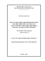 Quản lý hoạt động đổi mới phương pháp dạy học theo tiếp cận năng lực tại các trường trung học phổ thông ở huyện lập thạch tỉnh vĩnh phúc 