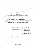 xây dựng các bài tập thể lực nhằm nâng cao thể lực cho sinh viên trong môn thể dục dụng cụ 