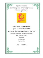 BÁO CÁO BÀI TẬP LỚN MÔN QUẢN LÝ DỰ ÁN PHẦN MỀMI :Dự Án Phần Mềm Quản Lý Thư Viện