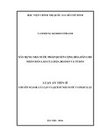 Xây dựng Nhà nước pháp quyền Cộng ḥa dân chủ nhân dân Lào của dân, do dân và vì dân