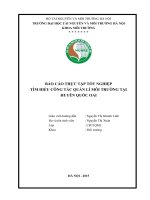 BÁO CÁO THỰC TẬP TỐT NGHIỆP TÌM HIỂU CÔNG TÁC QUẢN LÍ MÔI TRƯỜNG TẠI HUYỆN QUỐC OAI