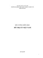 ĐỀ CƯƠNG MÔN HỌC ĐÔ THỊ CỔ VIỆT NAM