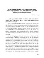 ĐÁNH GIÁ NHỮNG KẾT QUẢ TRONG QUÁ TRÌNH THựC HIỆN CỔ pHầN HóA, ĐỔI MớI VÀ THựC HIỆN ĐỀ ÁN TÁI CƠ CẤU CÁC DNNN