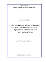 xây dựng bộ chỉ tiêu đo lường hiệu suất (kpi) vào đánh giá nhân viên tại công ty cổ phần chế tạo giàn khoan dầu khí