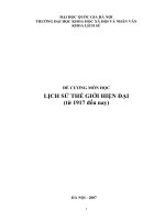 ĐỀ CƢƠNG MÔN HỌC LỊCH SỬ THẾ GIỚI HIỆN ĐẠI (từ 1917 đến nay)