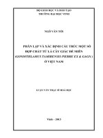Luận văn thạc sĩ phân lập và xác định cấu trúc một số hợp chất từ lá cây giác đế miên (goniothlamus tamirensis pierre ex  gagn ) ở việt nam 