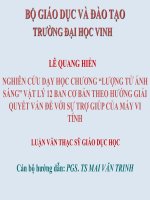 Báo cáo nghiên cứu dạy học chương lượng tử ánh sáng vật lý 12 ban cơ bản theo hướng giải quyết vấn đề với sự trợ giúp của máy tính