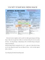 VÀI NÉT về KHÍ máu ĐỘNG MẠCH 