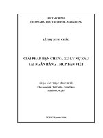 giải pháp hạn chế và xử lý nợ xấu tại ngân hàng tmcp bản việt