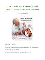 CƠN ĐAU THẮT NGỰC KHÔNG ổn ĐỊNH và NHỒI máu cơ TIM KHÔNG có ST CHÊNH lên 