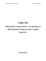 Đánh giá thực trạng tài chính và các giải pháp cải thiện tình hình tài chính tại công ty cổ phần Sông Đà 12
