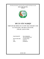 THIẾT kết hệ THỐNG xử lý nước THẢI  CHO KHU CÁNH gà VÀNG DANH – mỏ THAN VÀNG DANH, UÔNG bí QUẢNH NINH 