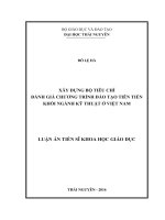 Xây dựng bộ tiêu chí đánh giá chương trình đào tạo tiên tiến khối ngành kỹ thuật ở việt nam 