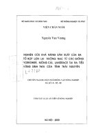 Nghiên cứu khả năng sản xuất của ba tổ hợp lợn lai hướng nạc từ các giống YORKSHIRE móng cái LANDRACE tại ba tiểu vùng sinh thái 