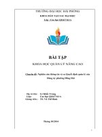 Nghiên cứu thông tin và ra quyết định quản lý của đảng ủy phường đằng hải 