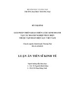 Giải pháp triển khai chiến lược kinh doanh tại các doanh nghiệp phát điện thuộc Tập đoàn Điện lực Việt Nam