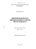 Nghiên cứu rối loạn chuyển hóa LIPID ở bệnh nhân đái tháo đường tuýp 2 không tăng huyết áp và có tăng huyết áp 