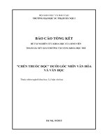 CHÉN THUỐC độc dưới góc NHÌN văn hóa và văn học 