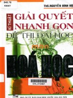 kĩ thuật giải quyết nhanh gọn đề thi đại học môn hóa