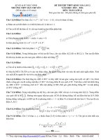 ĐỀ THI THỬ THPT QUỐC GIA LẦN 1 NĂM 2016 MÔN TOÁN THPT HÀN THUYÊN BẮC NINH( CÓ LỜI GIẢI CHI TIẾT)