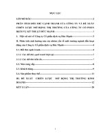 Phân tích đối thủ cạnh tranh và đề xuất chiến lược mở rộng thị trường tiêu thụ của công ty cổ phần dịch vụ đức mạnh 