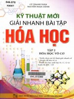 kỹ thuật mới giải nhanh bài tập hóa học 12 vô cơ