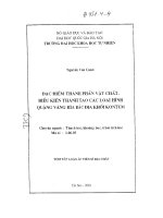 Đặc điểm thành phần vật chất điều kiện thành tạo các loại hình quặng vàng rìa bắc địa khối kontum 