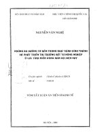 Những xu hướng cơ bản trong quá trình hình thành và phát triển thị trường vật tư nông nghiệp ở các tỉnh miền đông nam bộ hiện nay 