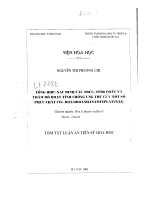 Tổng hợp xác định cấu trúc tính chất và thăm dò hoạt tính chống ung thư của một số phức chất 