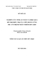 Nghiên cứu tính an toàn và hiệu quả hỗ trợ điều trị của viên hoàn cứng MD – 07 ở bệnh nhân HIV  AIDS
