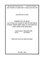 Nghiên cứu sử dụng vạt cánh tay ngoài tự do có nối mạch vi phẫu trong điều trị các tổn khuyết phần mềm vùng hàm mặt