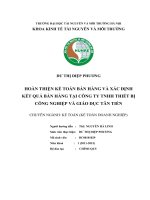 HOÀN THIỆN kế TOÁN bán HÀNG và xác ĐỊNH kết QUẢ bán HÀNG tại CÔNG TY TNHH THIẾT bị CÔNG NGHIỆP và GIÁO dục tân TIẾN