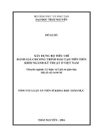 Xây dựng bộ tiêu chí đánh giá chương trình đào tạo tiên tiến khối ngành kỹ thuật ở việt nam (TT) 