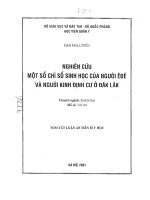Nghiên cứu một số chỉ số sinh học của người ê đê và người kinh định cư ở đăk lăk 
