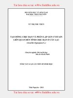 TẠO DÒNG CHỊU HẠN VÀ PHÂN LẬP GEN CYSTAIN LIÊN QUAN ĐẾN TÍNH CHỊU HẠN Ở CÂY LẠC